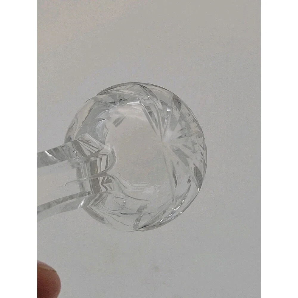 Vintage Replacement Cut Crystal Round Decanter Stopper Only Flowers Etched